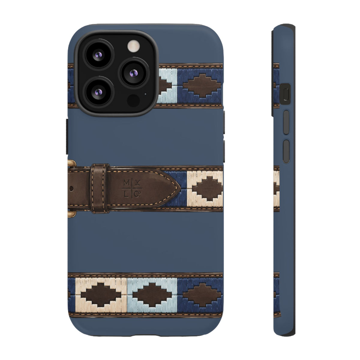 Country Belt Pattern Tough Phone Case in Deep Navy Matte