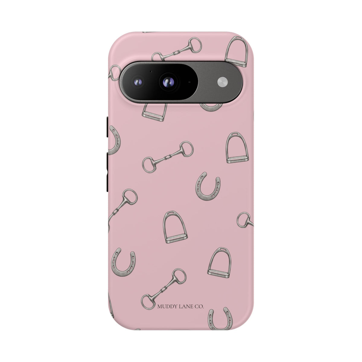 Tack Room Pattern Tough Phone Case in Soft Rosette Pink Matte