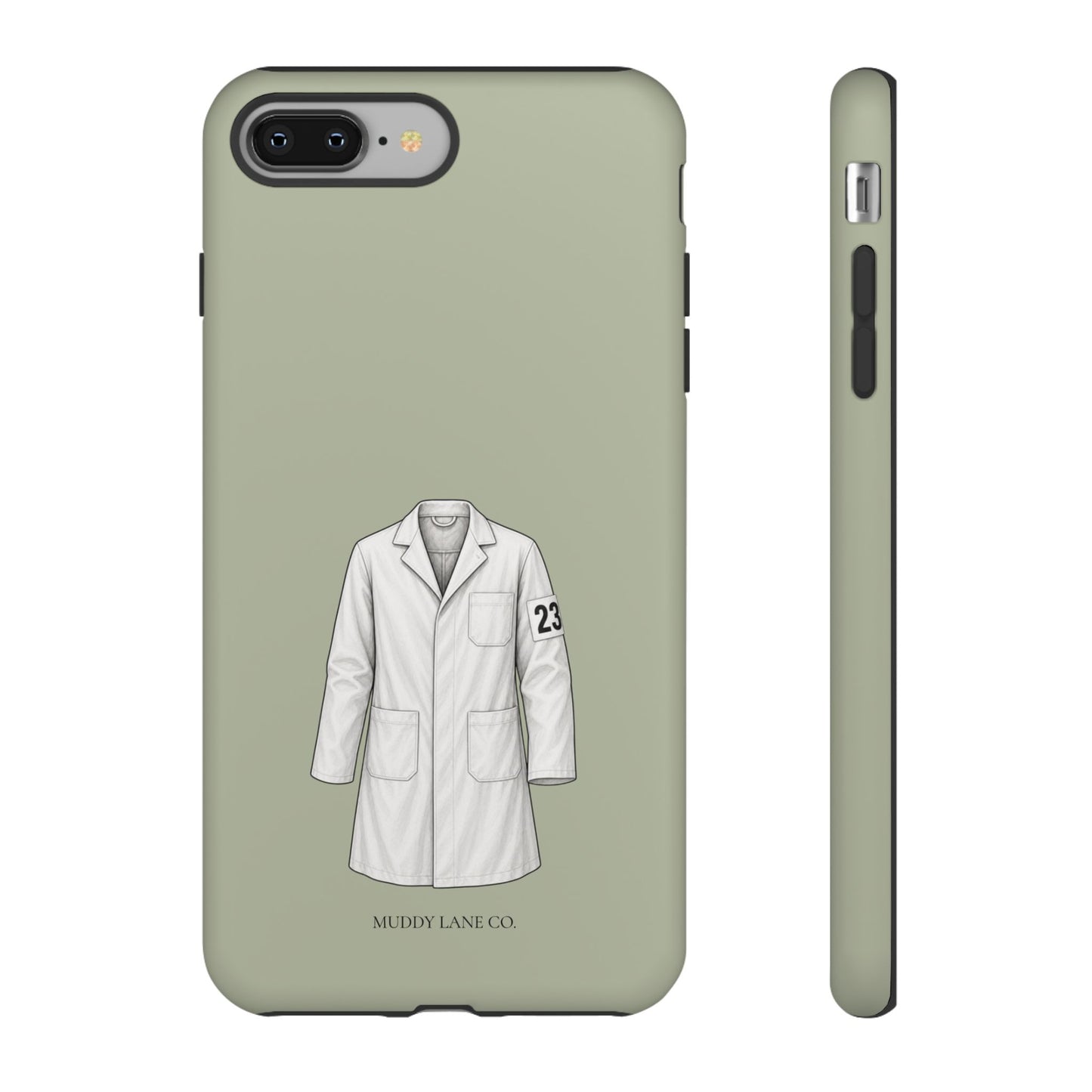Showing Coat Tough Phone Case in Light Sage Matte