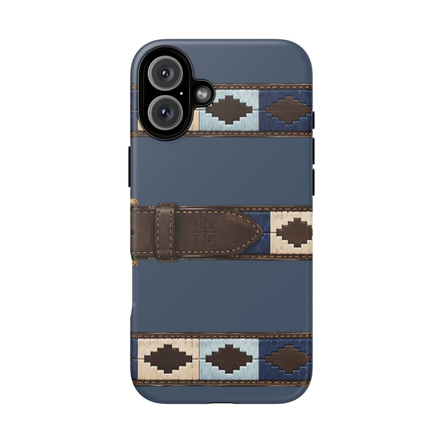 Country Belt Pattern Tough Phone Case in Deep Navy Matte
