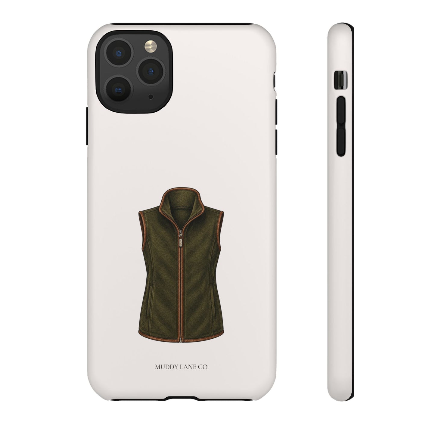 Country Gilet Tough Phone Case in Warm Cream Matte