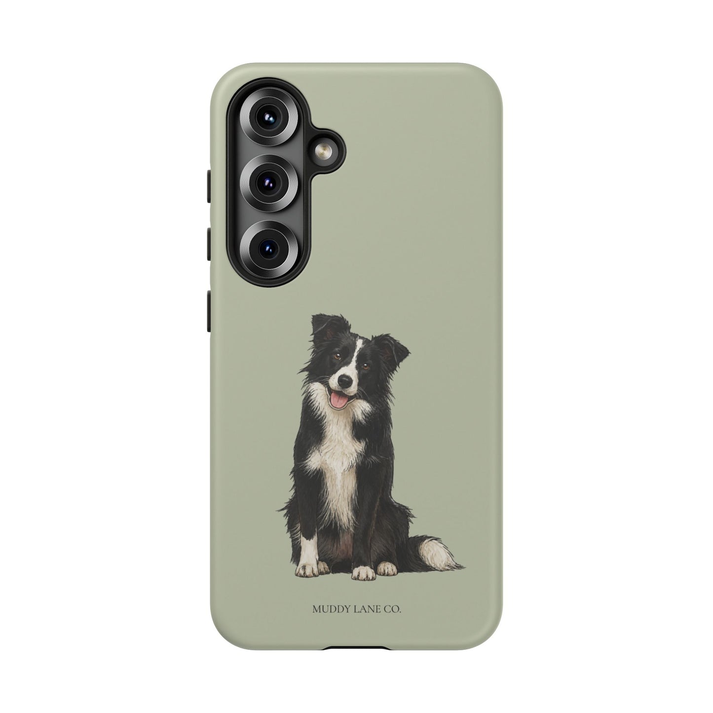 Border Collie Tough Phone Case in Light Sage Matte