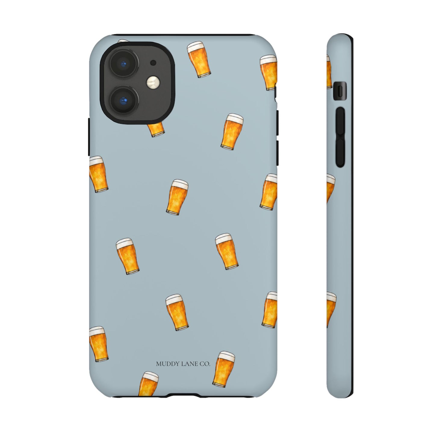 Pint Pattern Tough Phone Case in Dusty Blue Matte