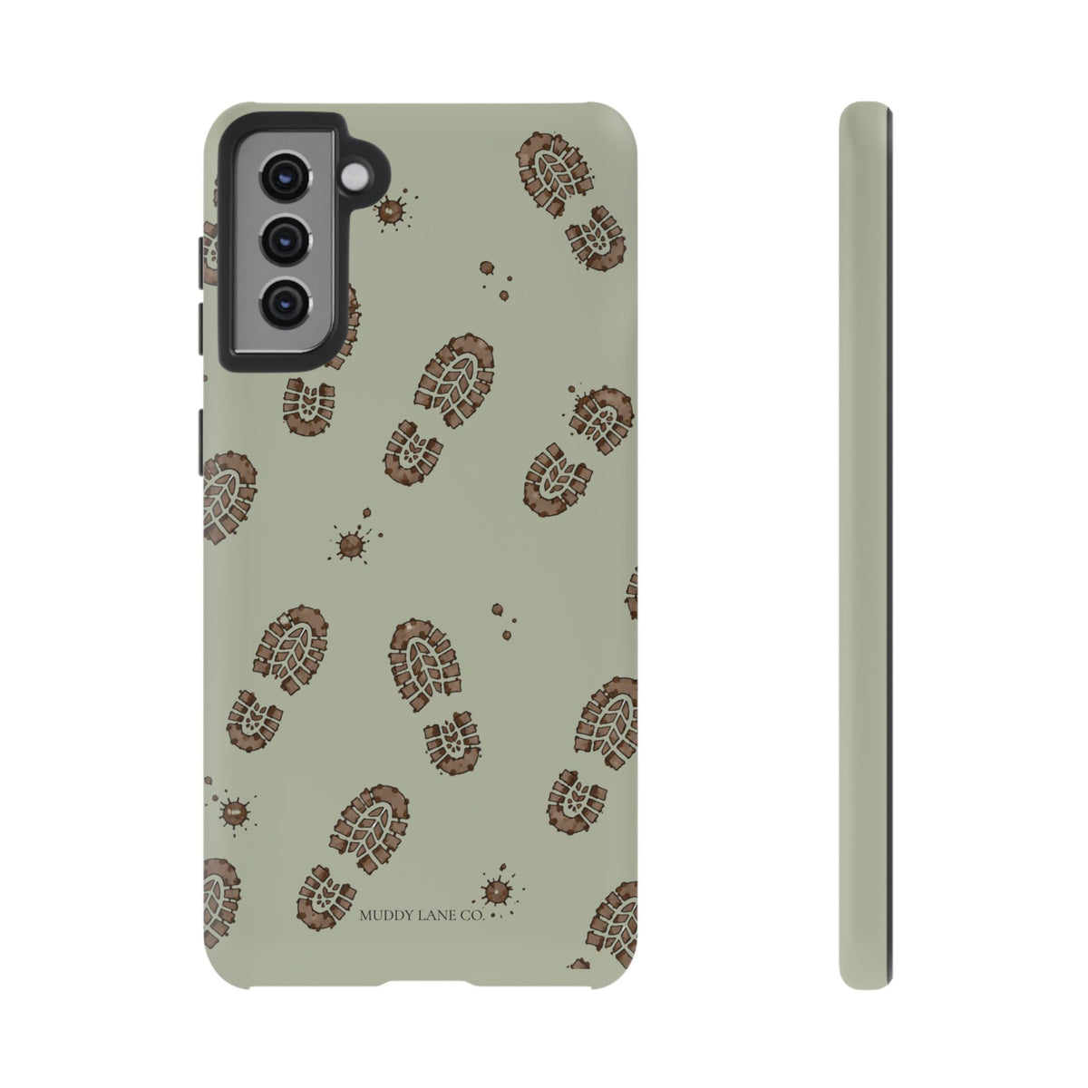 Muddy Boot Print Tough Phone Case in Light Sage Matte