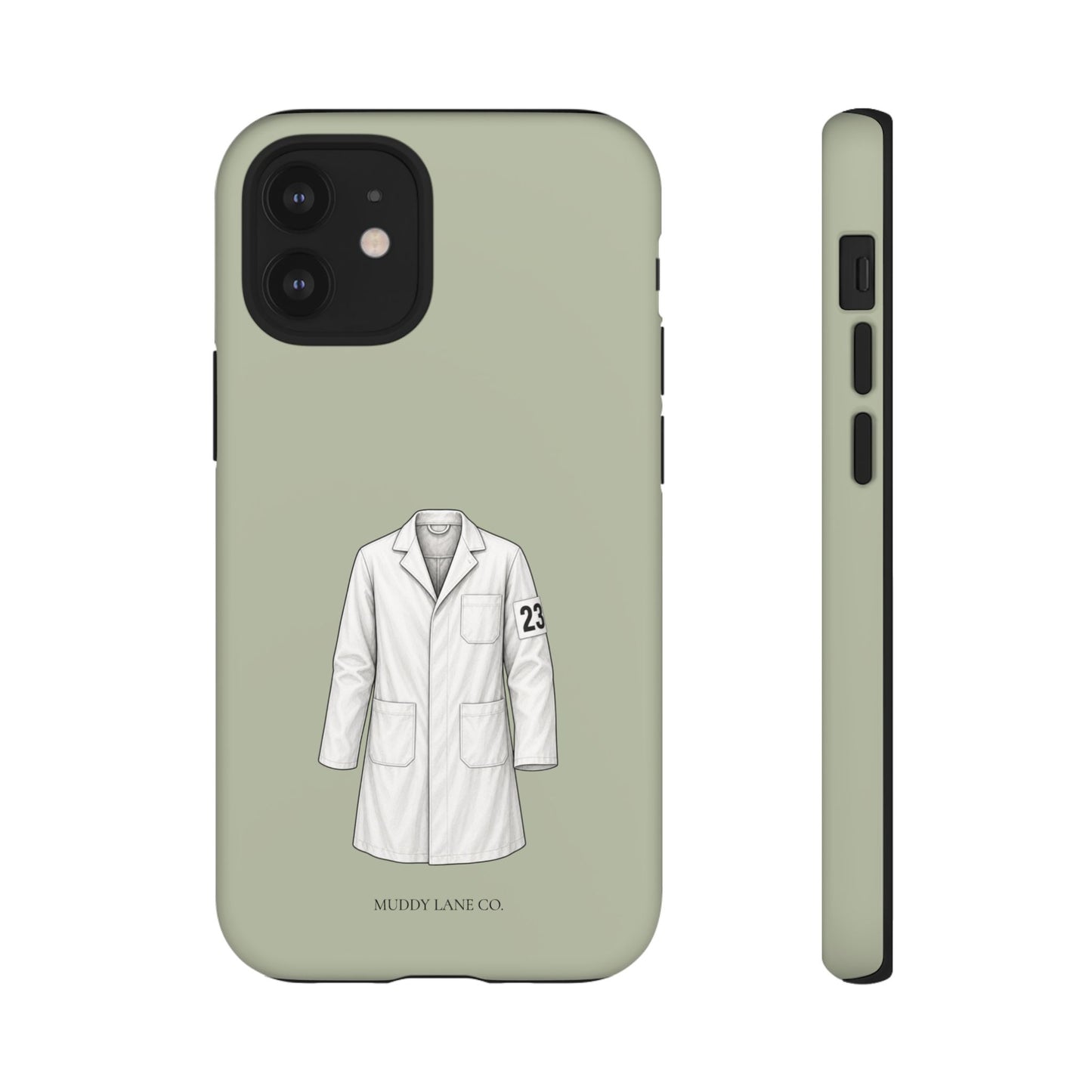 Showing Coat Tough Phone Case in Light Sage Matte