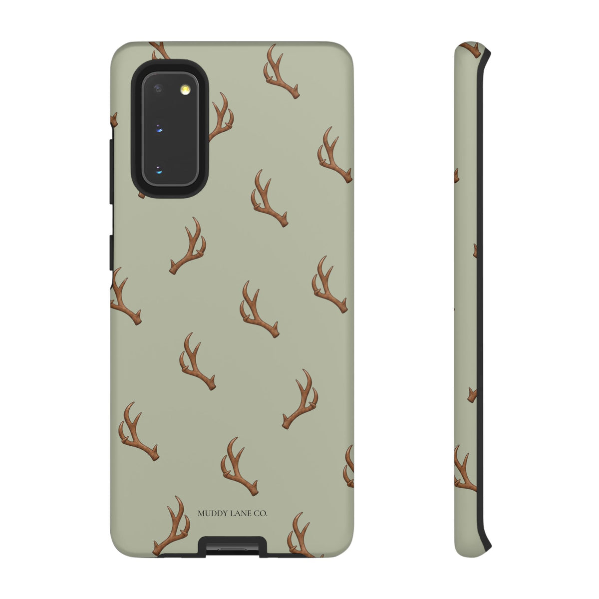 Antler Pattern Tough Phone Case in Light Sage Matte