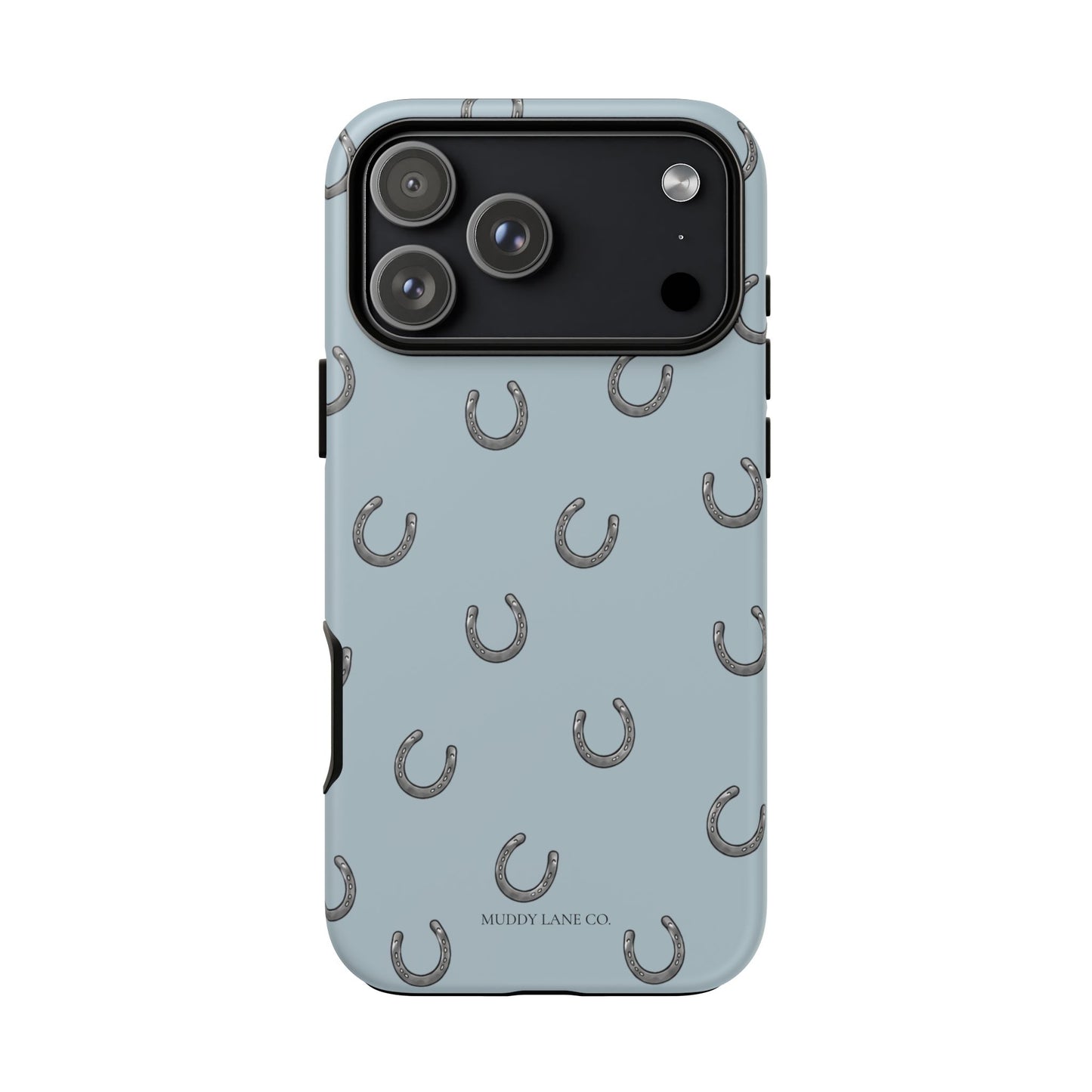 Horseshoe Pattern Tough Phone Case in Dusty Blue Matte