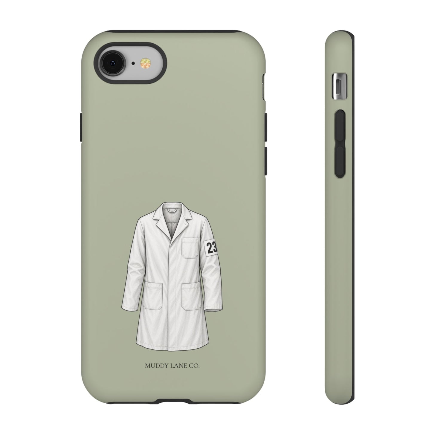 Showing Coat Tough Phone Case in Light Sage Matte