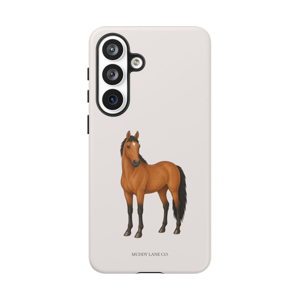 Chestnut Horse Tough Phone Case in Warm Cream Matte