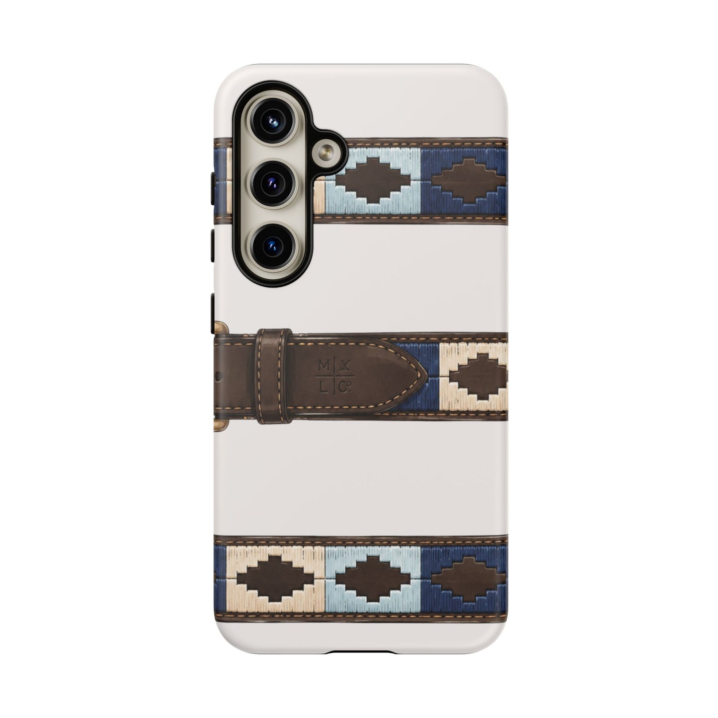 Country Belt Pattern Tough Phone Case in Warm Cream Matte