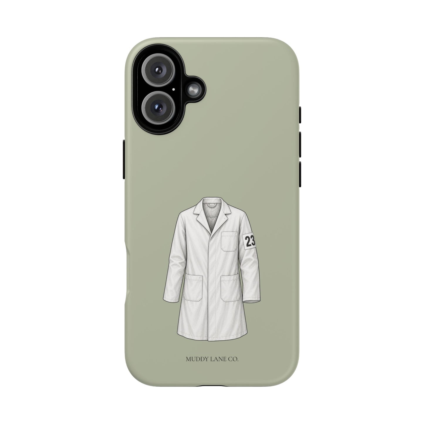 Showing Coat Tough Phone Case in Light Sage Matte
