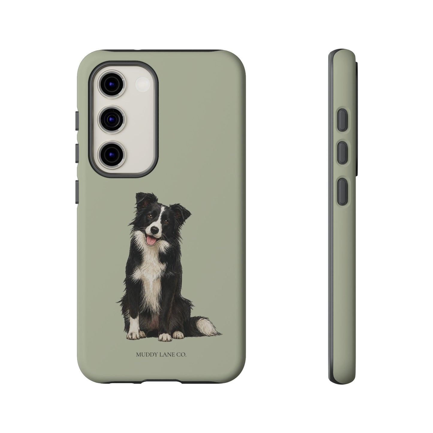 Border Collie Tough Phone Case in Light Sage Matte