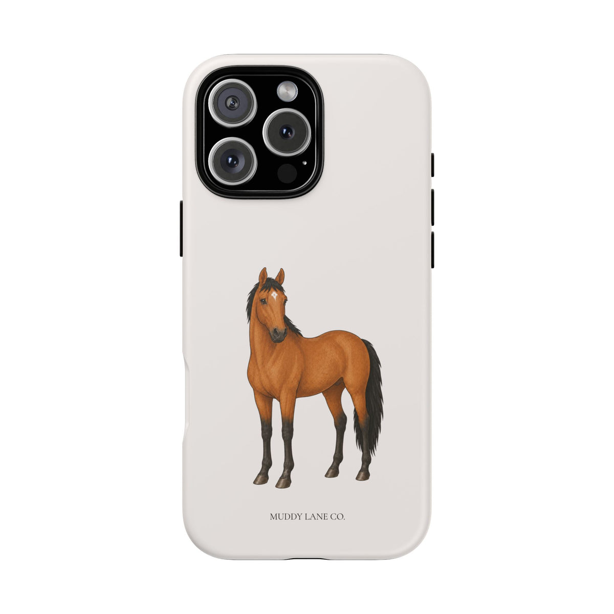 Chestnut Horse Tough Phone Case in Warm Cream Matte