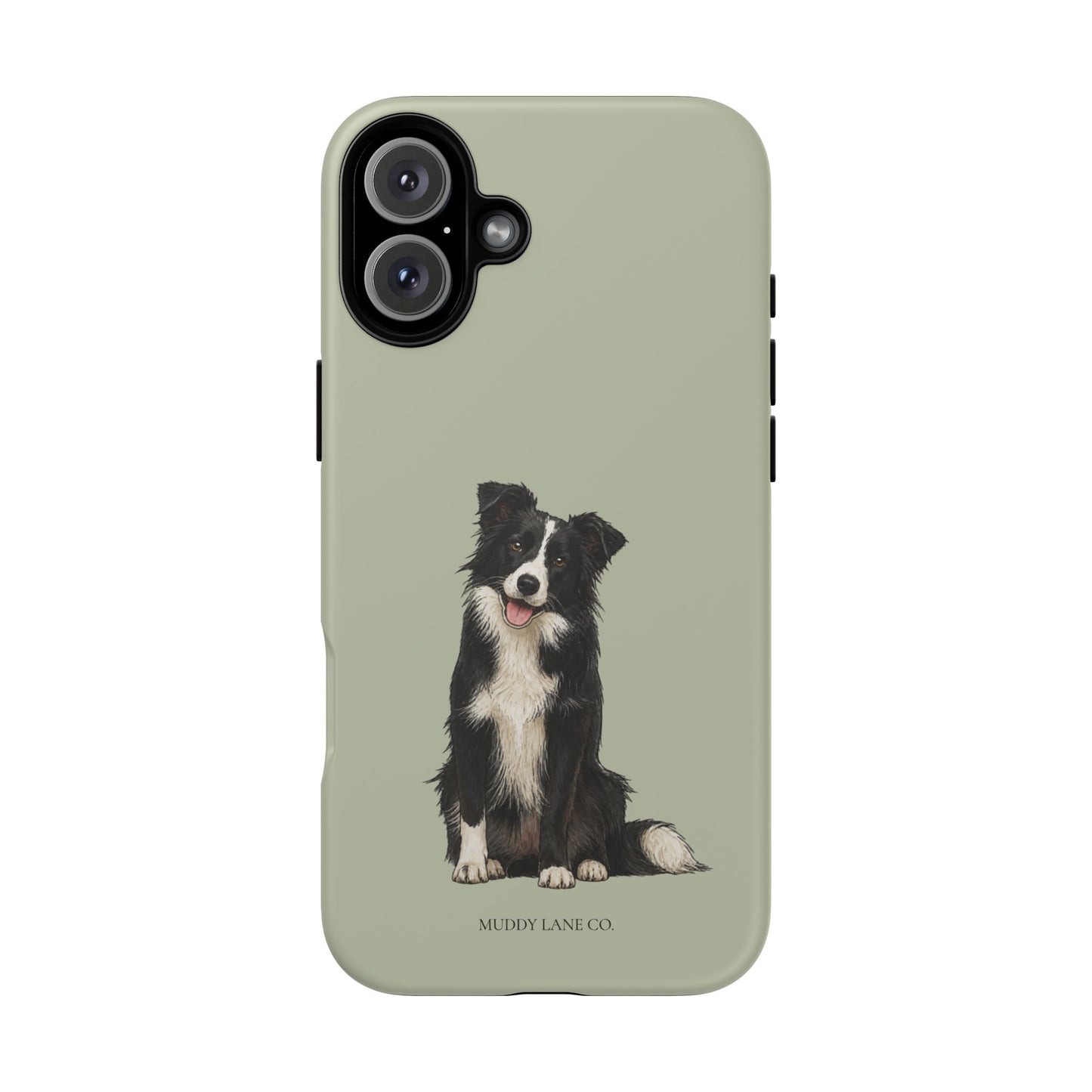 Border Collie Tough Phone Case in Light Sage Matte