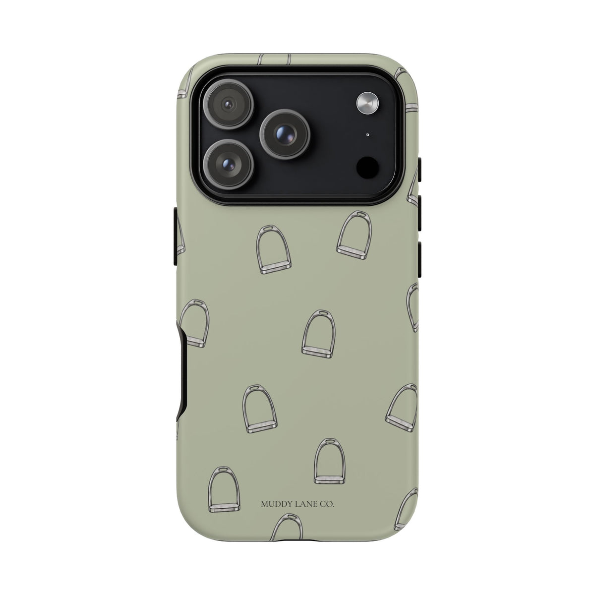 Stirrup Pattern Tough Phone Case in Light Sage Matte