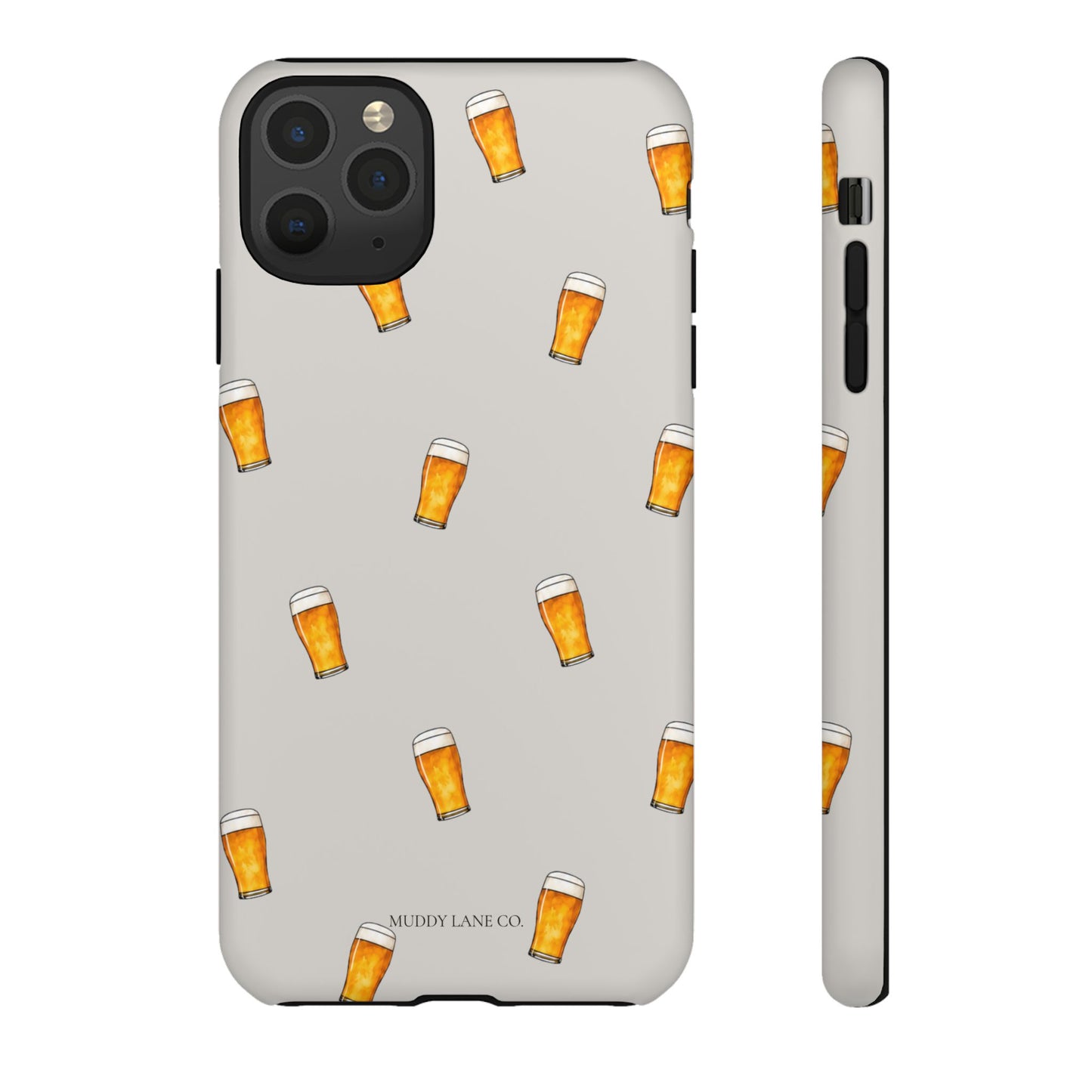 Pint Pattern Tough Phone Case in Soft Grey Matte
