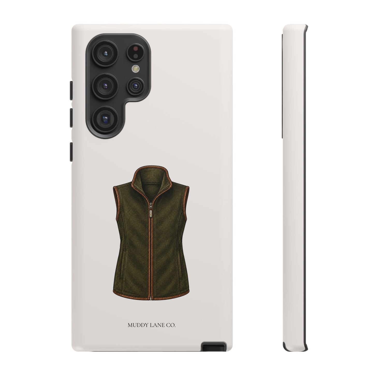 Country Gilet Tough Phone Case in Warm Cream Matte