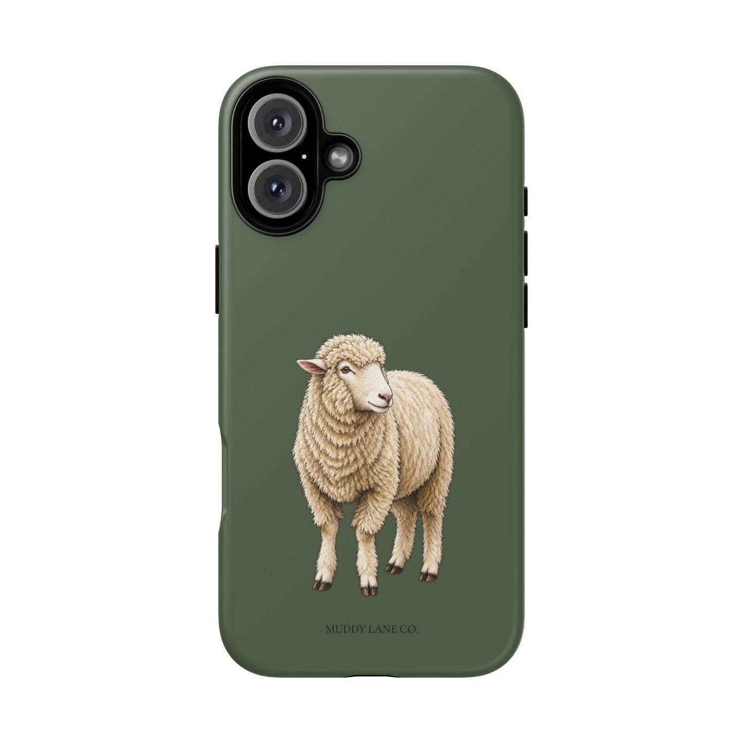Sheep Tough Phone Case in Forest Green Matte