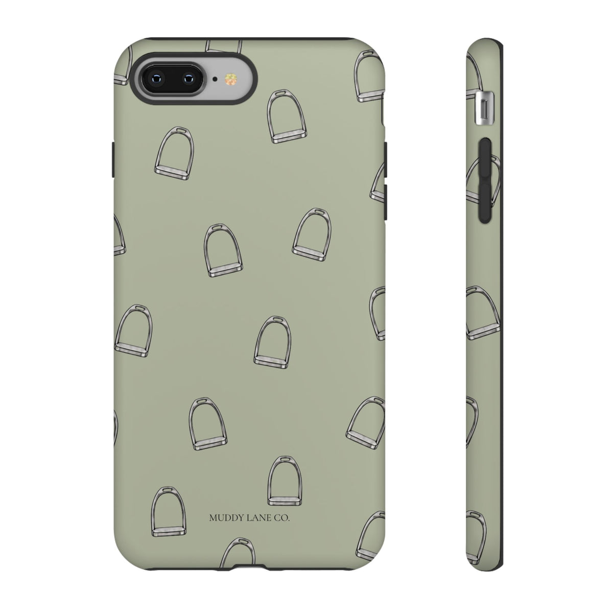 Stirrup Pattern phone case in Light Sage by Muddy Lane Co, photo 3