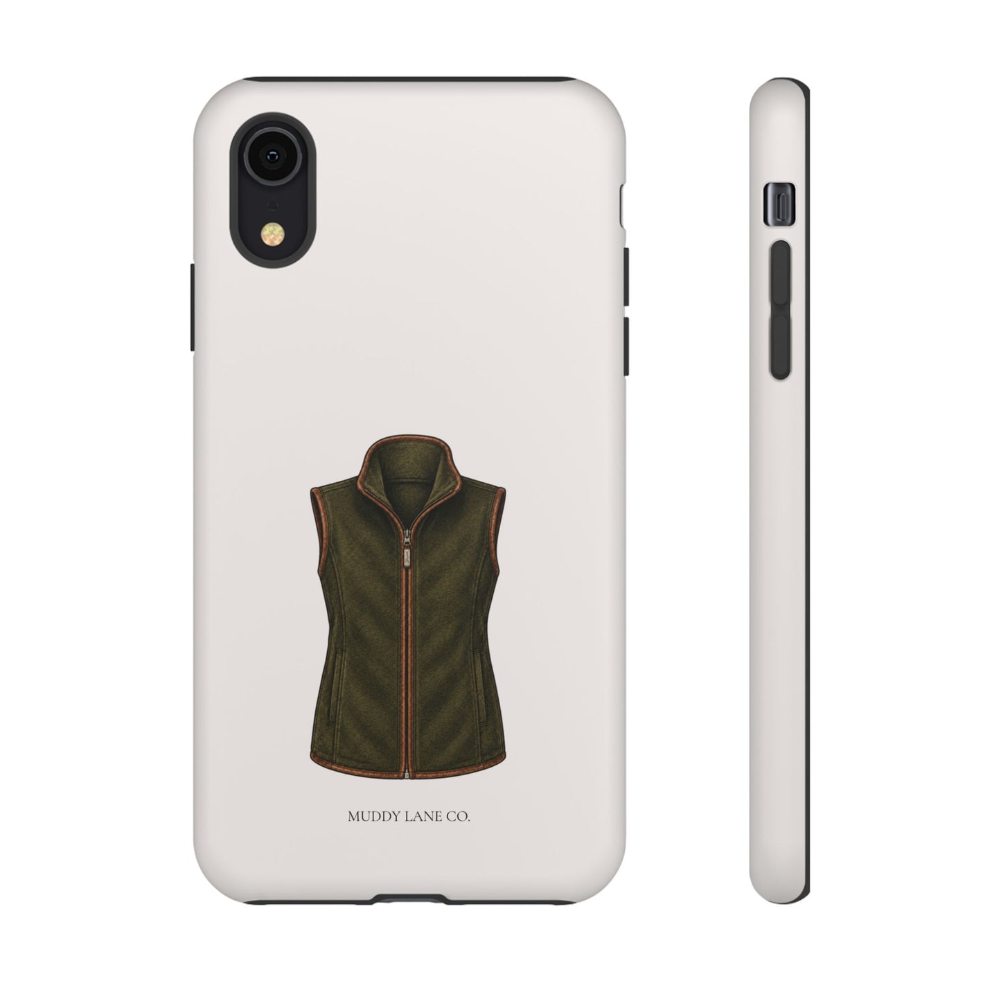 Country Gilet Tough Phone Case in Warm Cream Matte