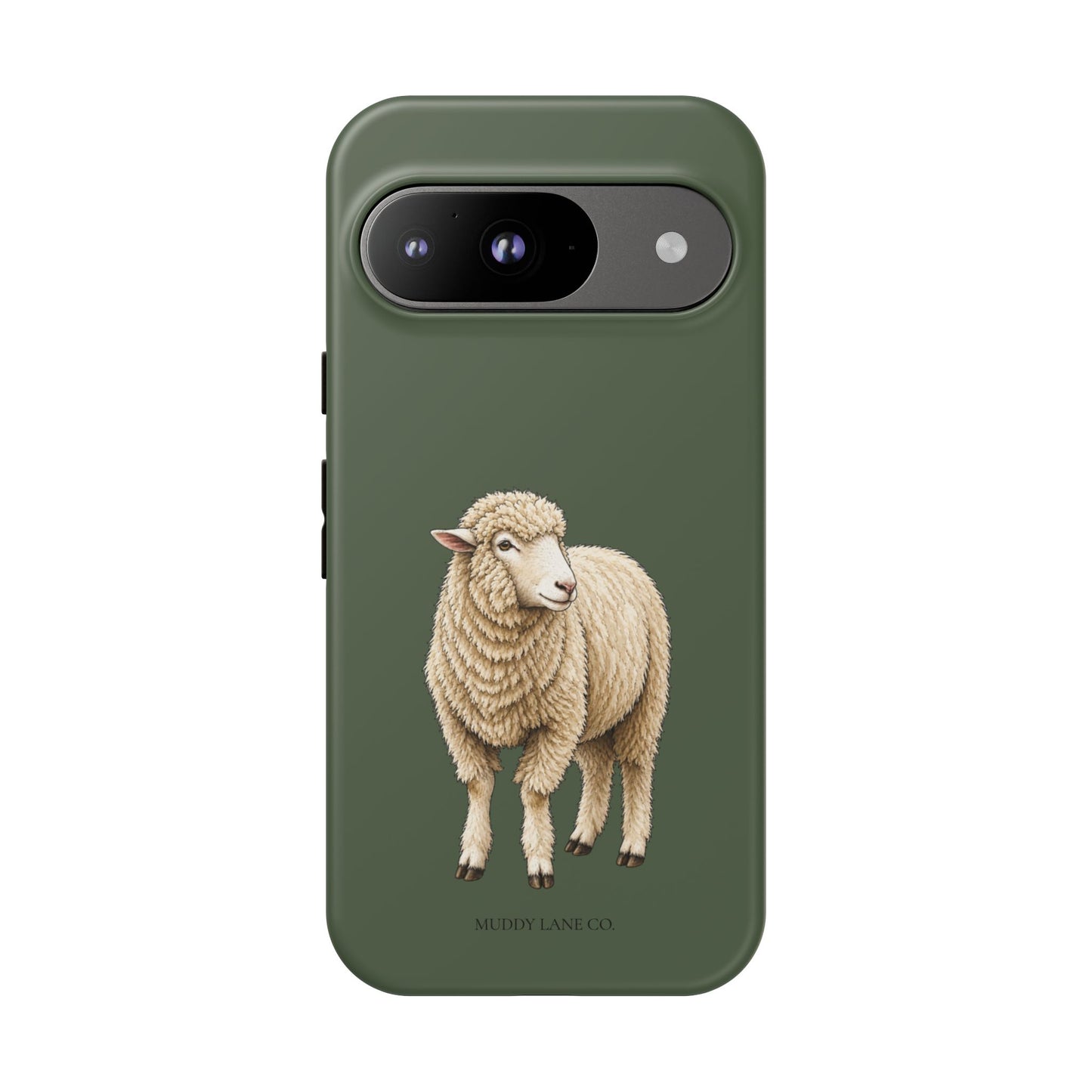 Sheep Tough Phone Case in Forest Green Matte