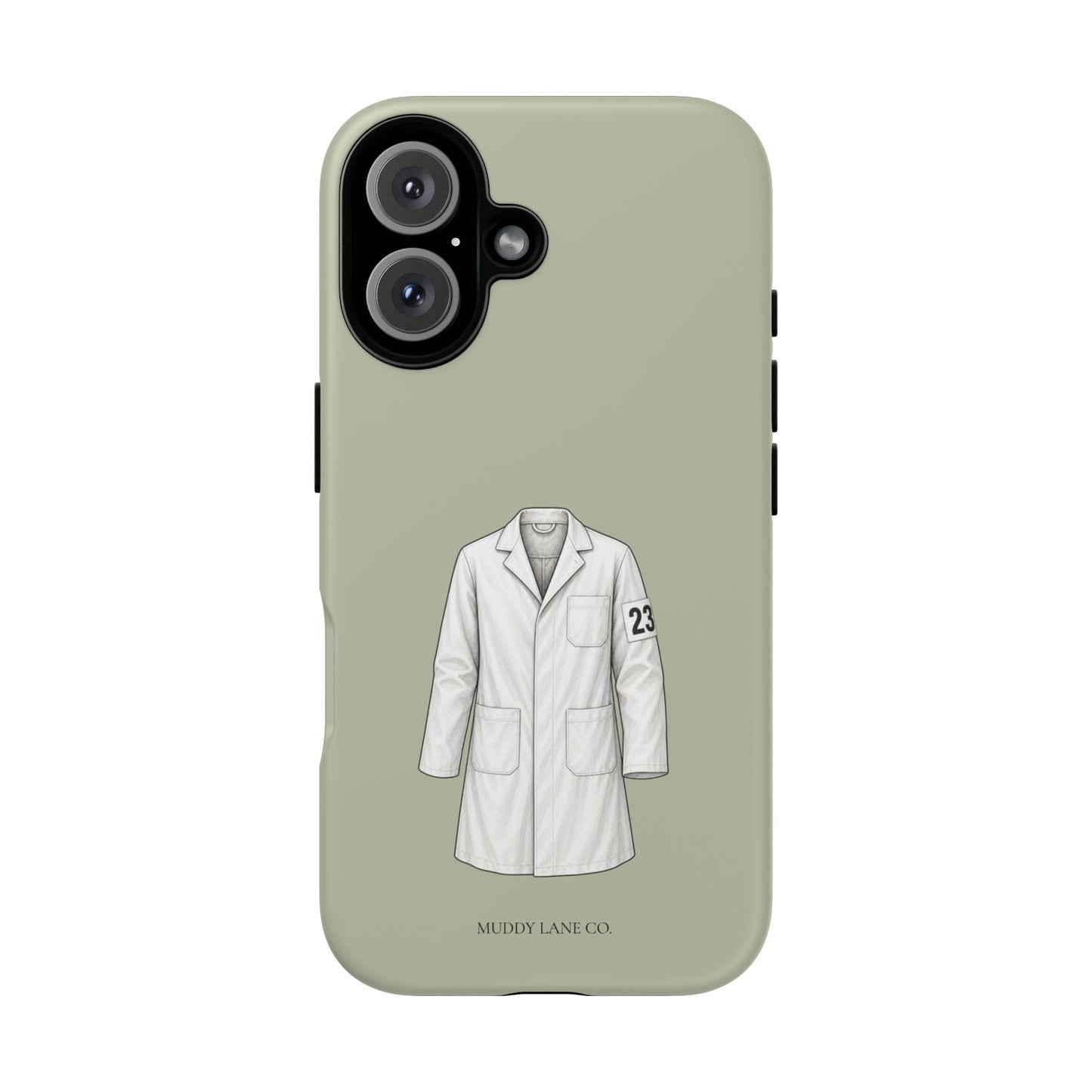 Showing Coat Tough Phone Case in Light Sage Matte