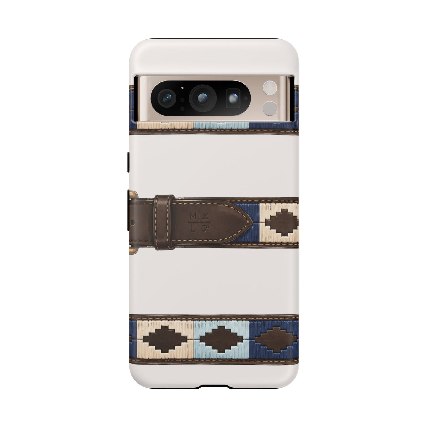 Country Belt Pattern Tough Phone Case in Warm Cream Matte