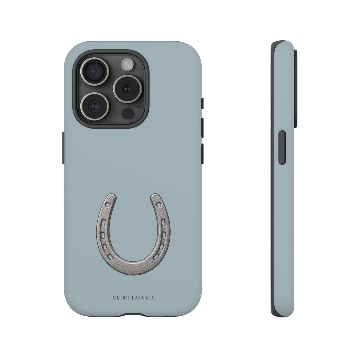 Horseshoe Tough Phone Case in Dusty Blue Matte