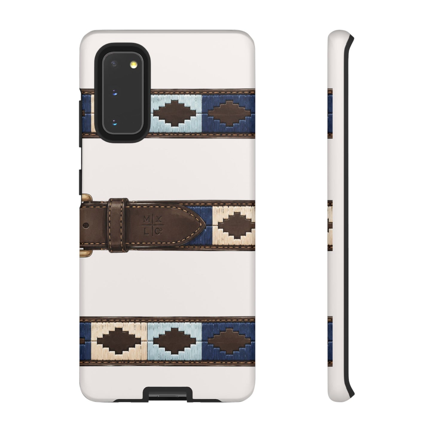 Country Belt Pattern Tough Phone Case in Warm Cream Matte