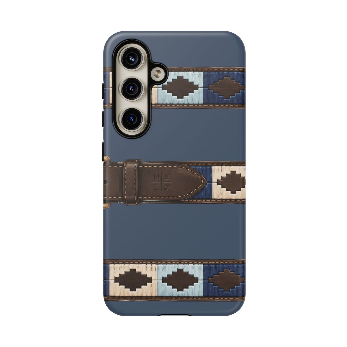 Country Belt Pattern Tough Phone Case in Deep Navy Matte
