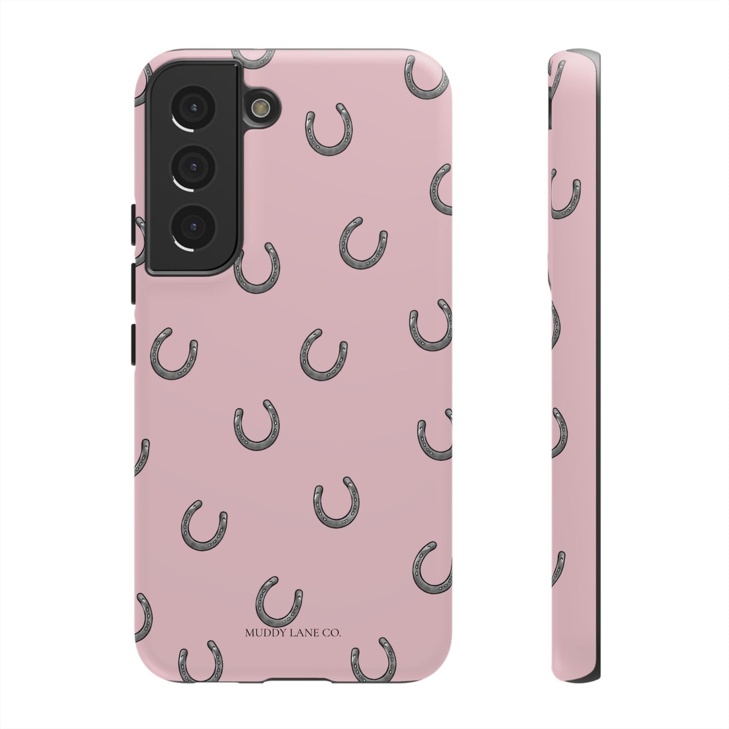 Horseshoe Pattern Tough Phone Case in Soft Rosette Pink Matte