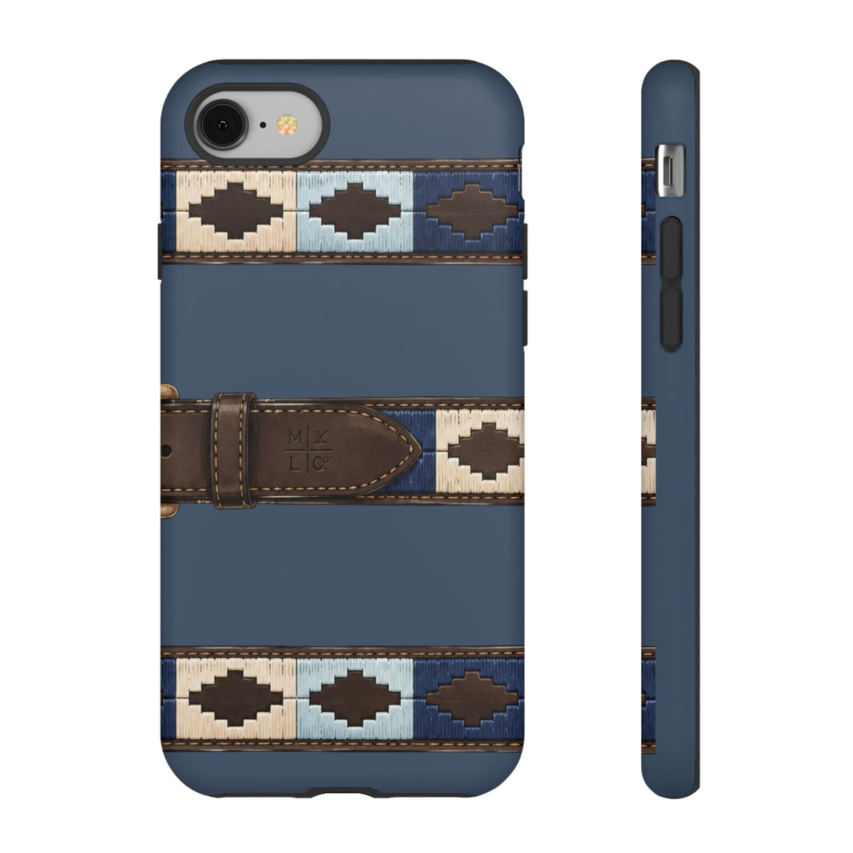 Country Belt Pattern phone case in Deep Navy by Muddy Lane Co, photo 2