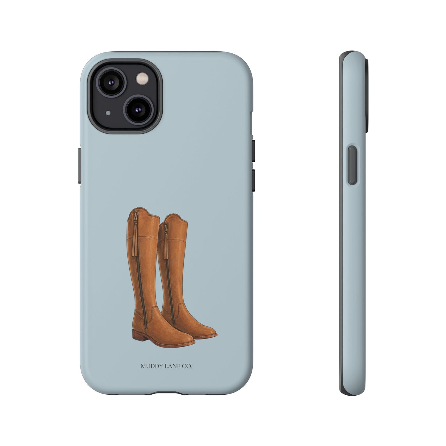 Riding Boots Tough Phone Case in Dusty Blue Matte