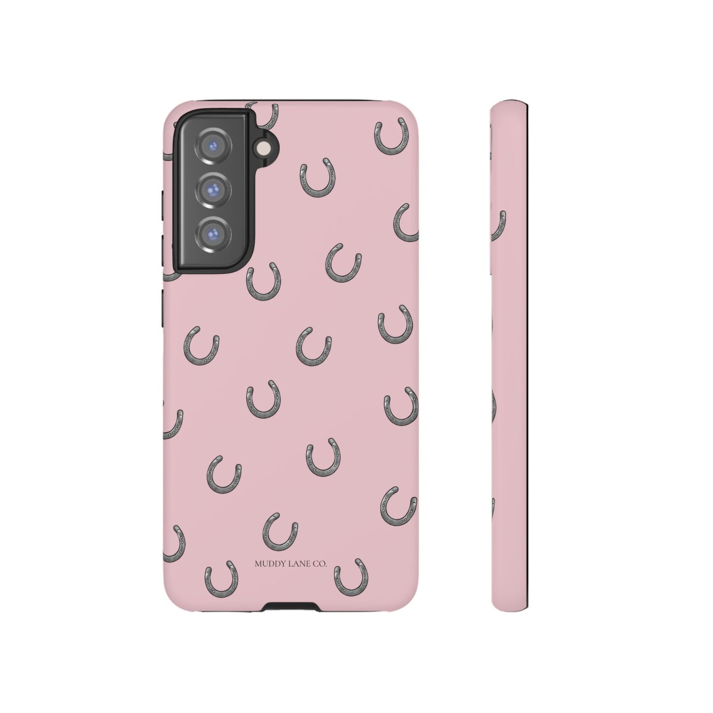 Horseshoe Pattern Tough Phone Case in Soft Rosette Pink Matte