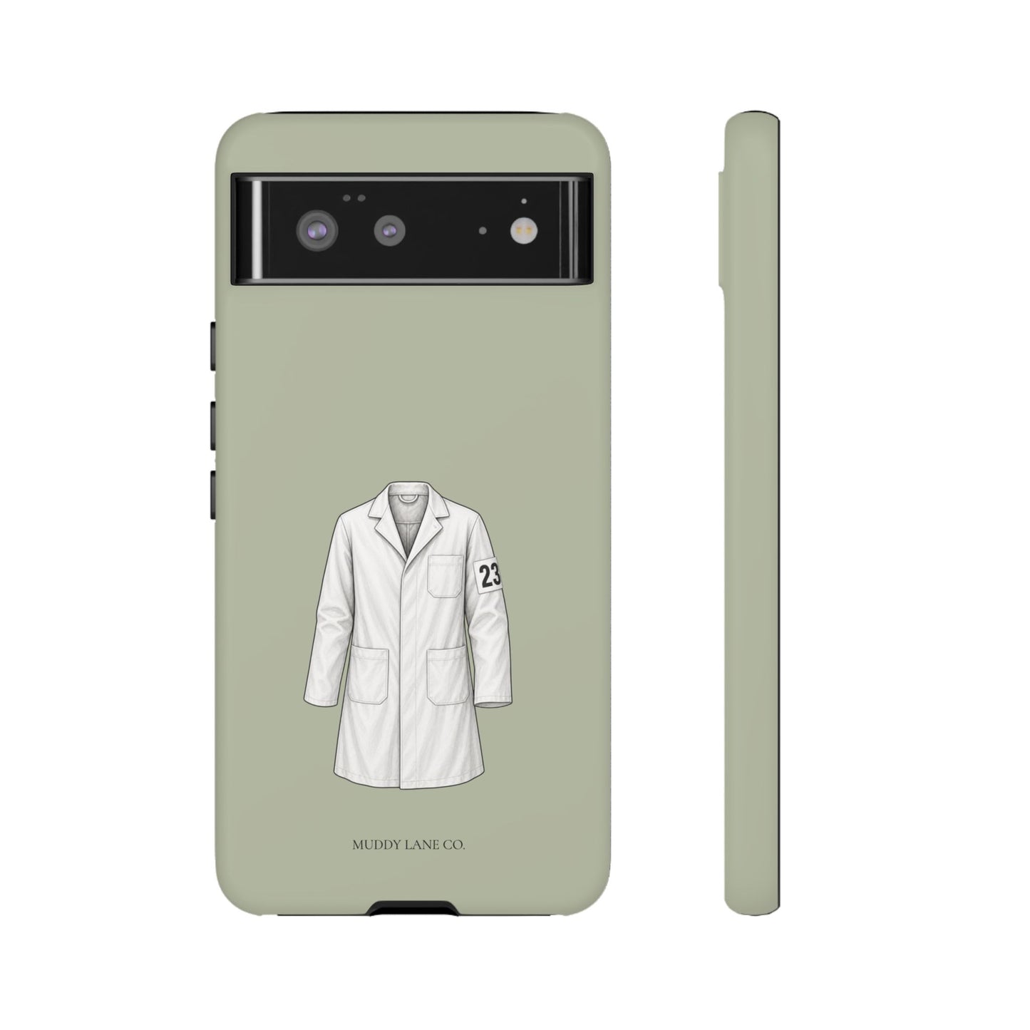 Showing Coat Tough Phone Case in Light Sage Matte