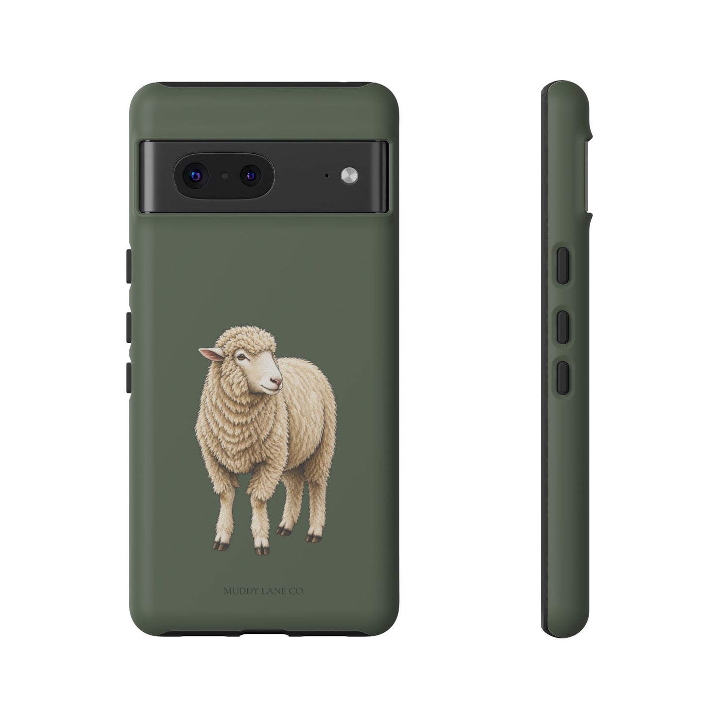 Sheep Tough Phone Case in Forest Green Matte