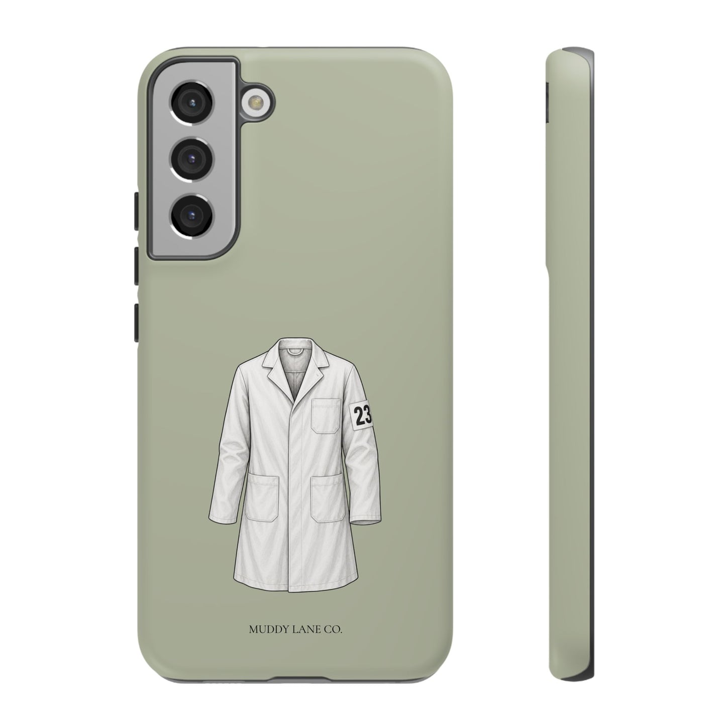 Showing Coat Tough Phone Case in Light Sage Matte