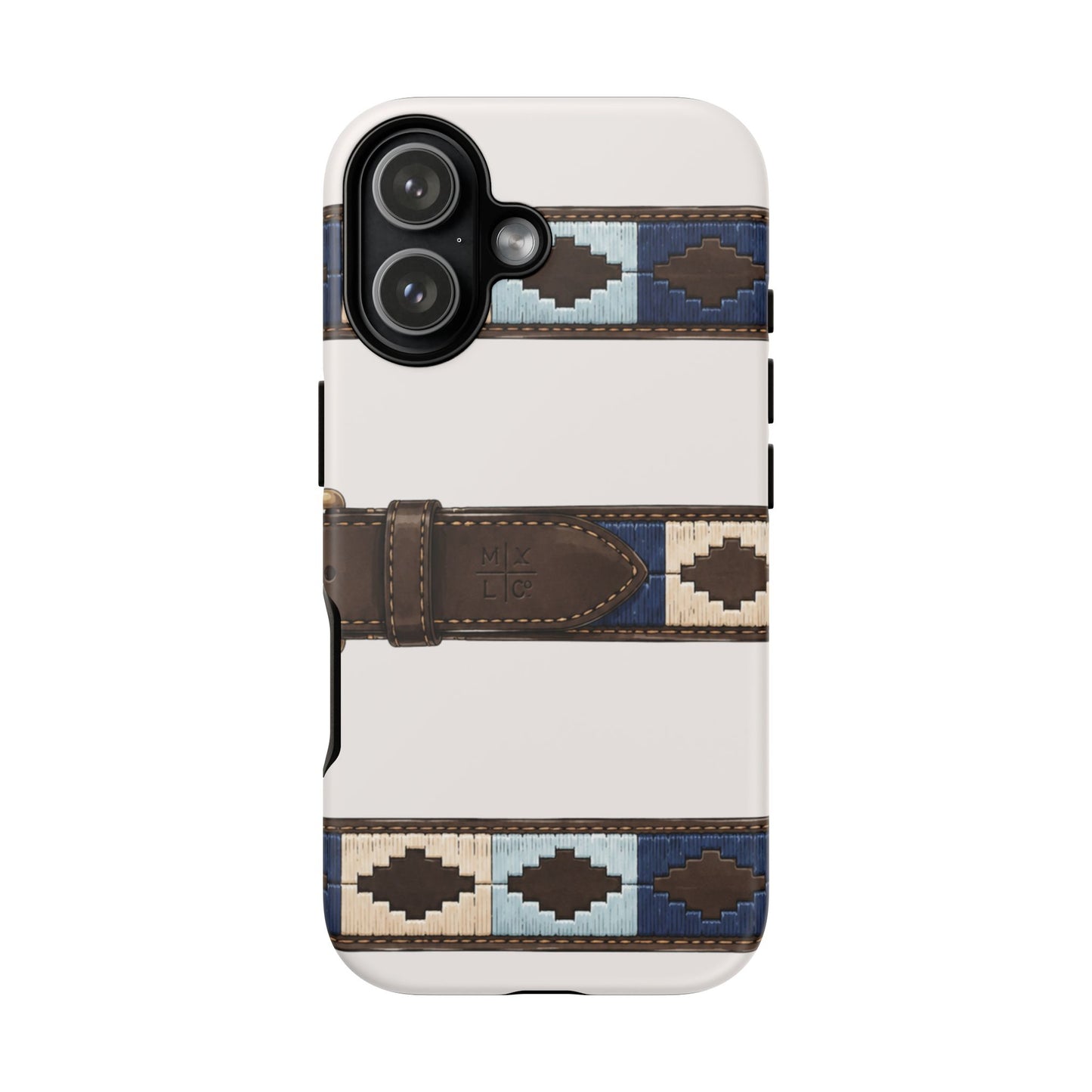 Country Belt Pattern Tough Phone Case in Warm Cream Matte
