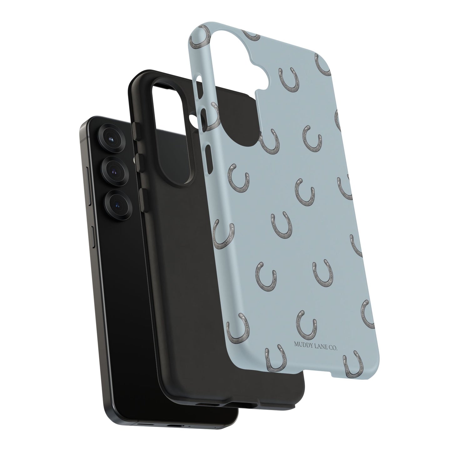 Horseshoe Pattern Tough Phone Case in Dusty Blue Matte