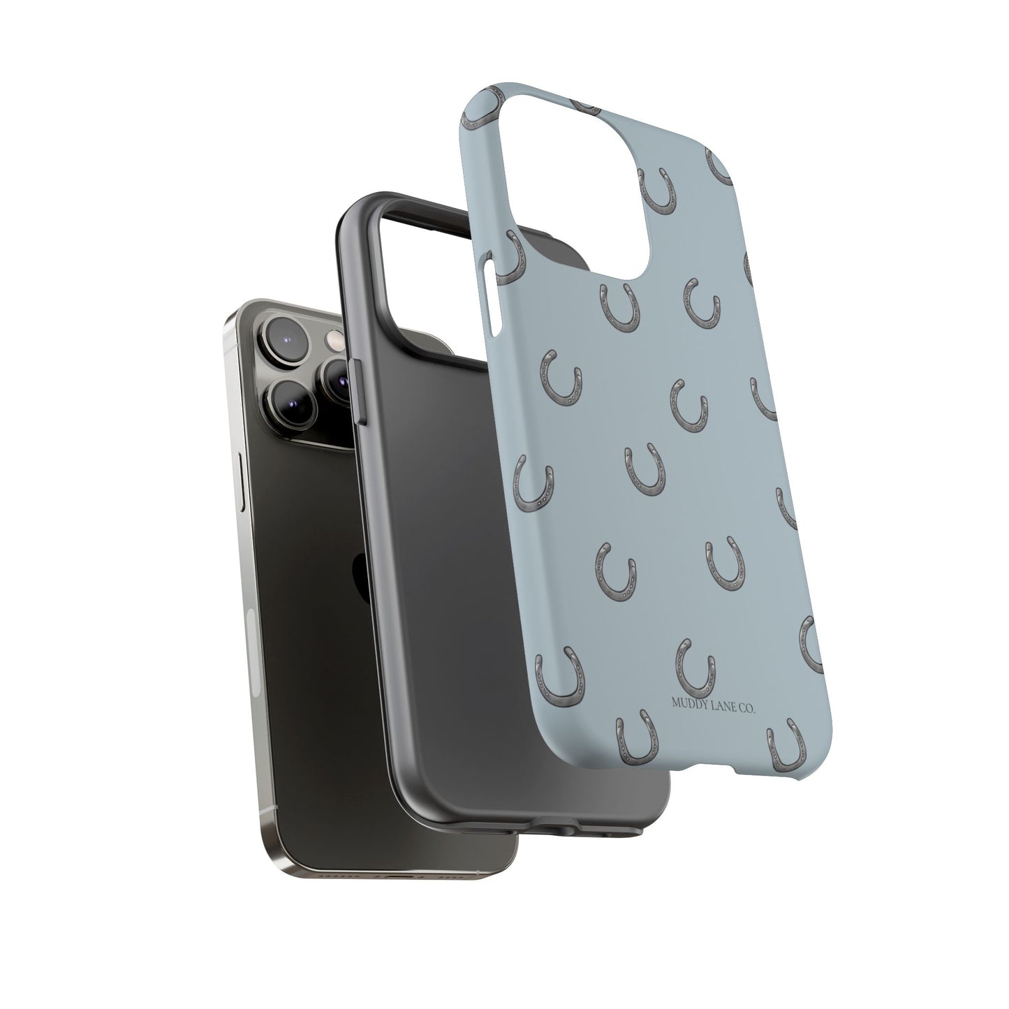 Horseshoe Pattern Tough Phone Case in Dusty Blue Matte