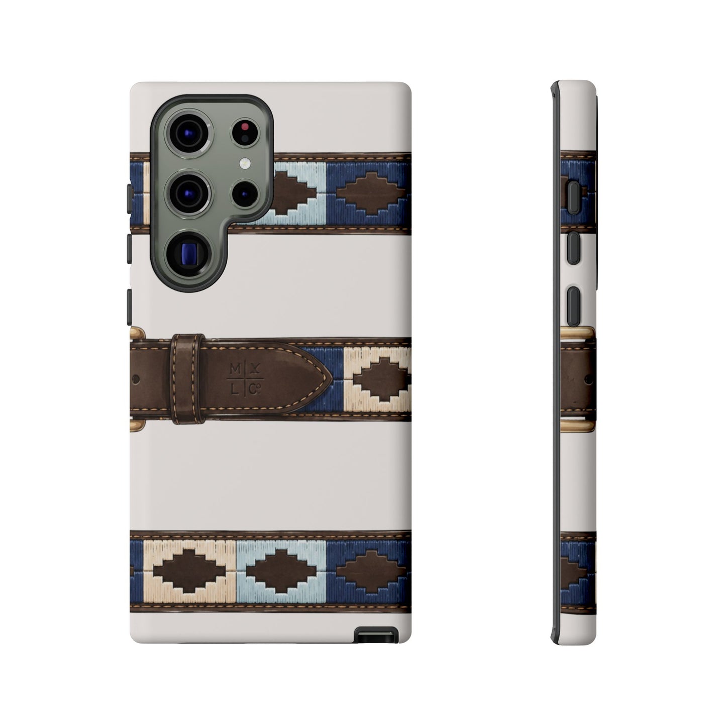 Country Belt Pattern Tough Phone Case in Warm Cream Matte