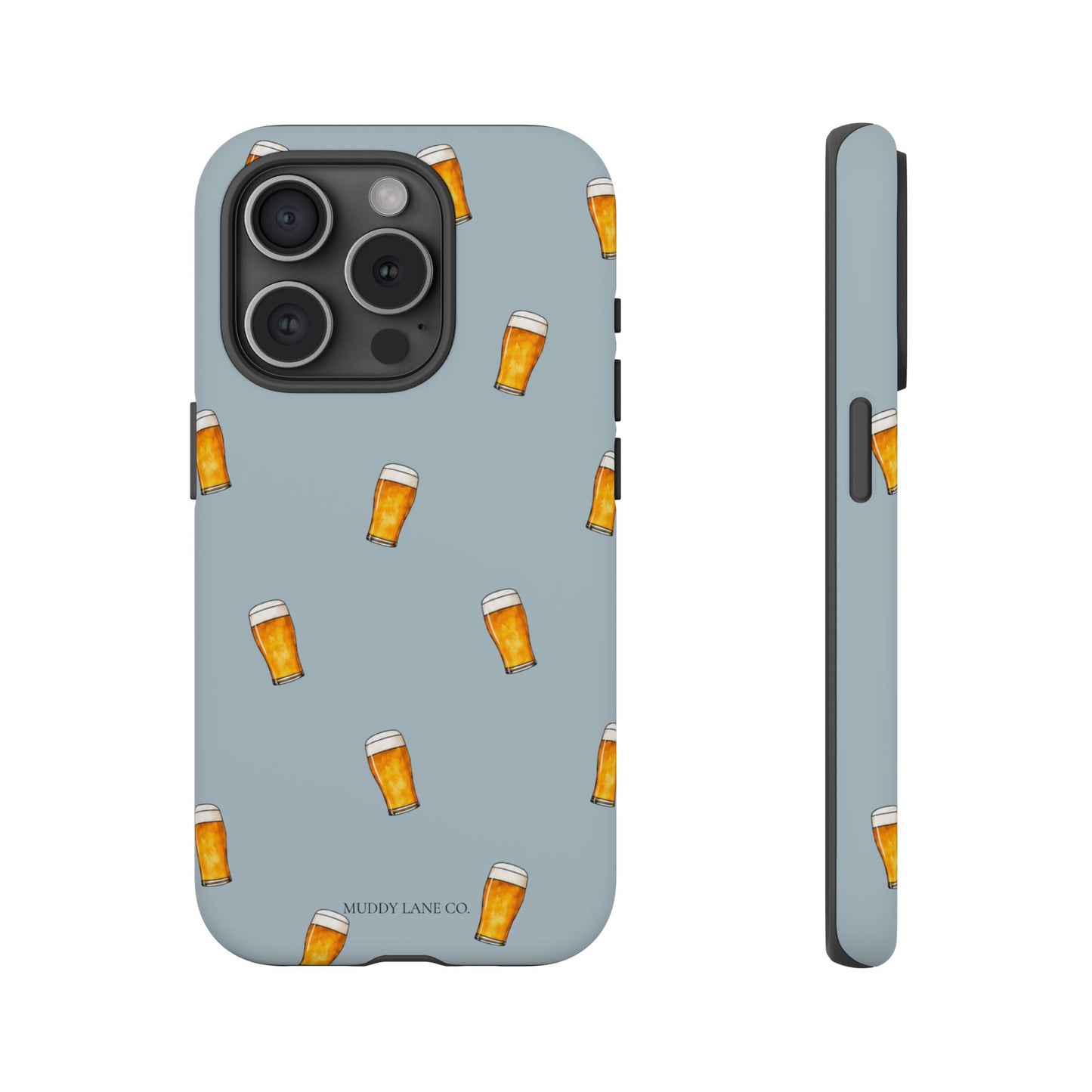 Pint Pattern Tough Phone Case in Dusty Blue Matte