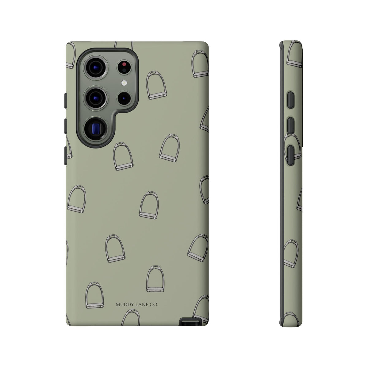 Stirrup Pattern Tough Phone Case in Light Sage Matte