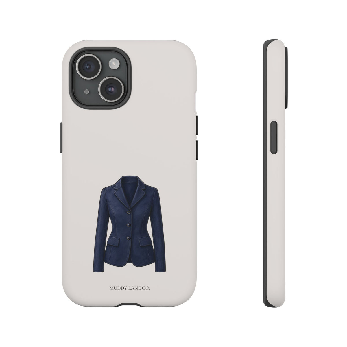 Navy Show Jacket Tough Phone Case in Warm Cream Matte