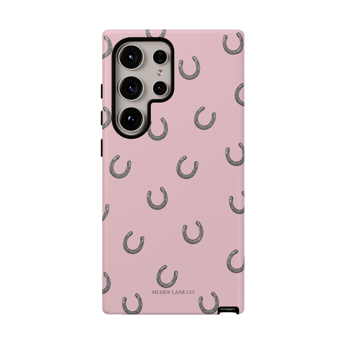 Horseshoe Pattern Tough Phone Case in Soft Rosette Pink Matte