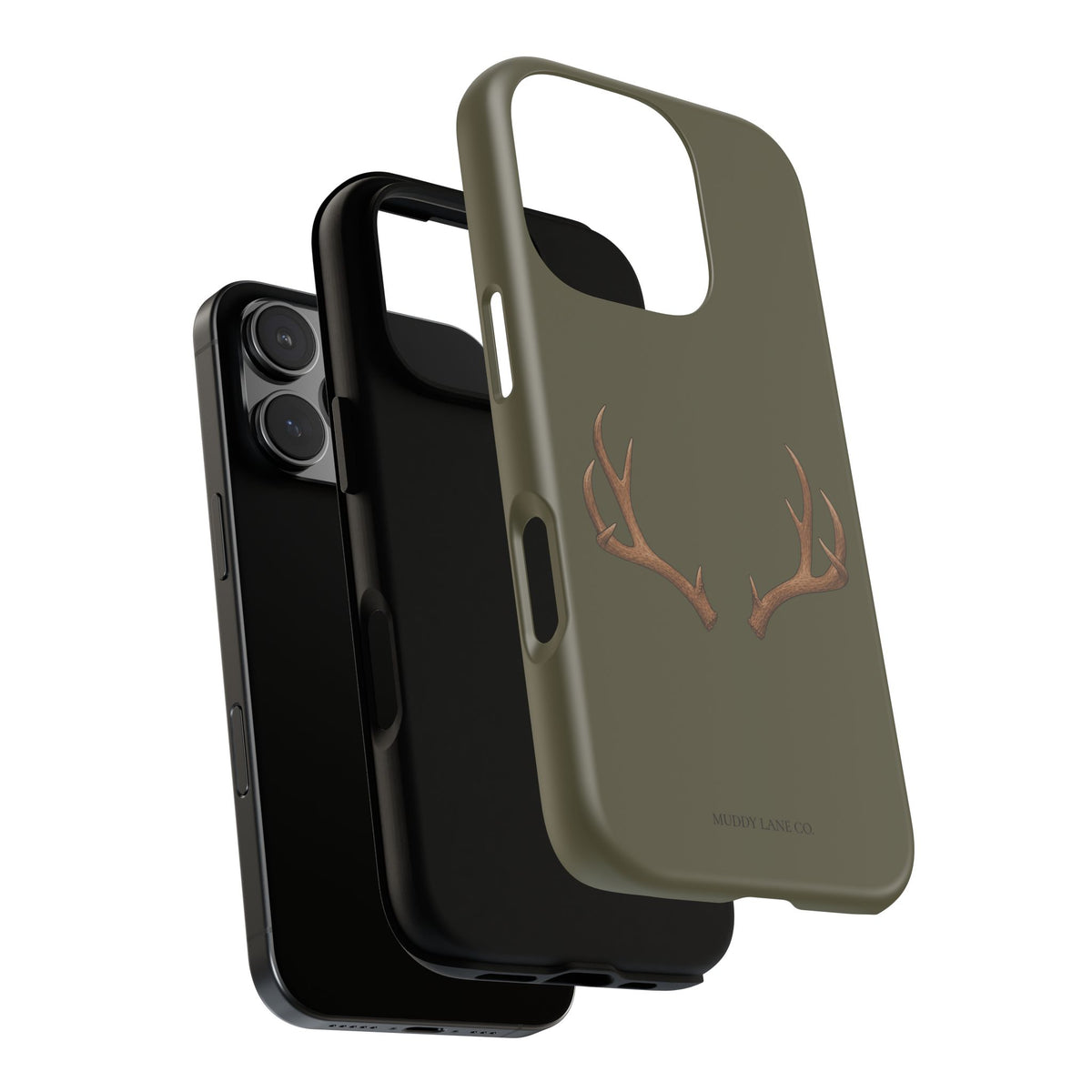 Antlers Tough Phone Case in Muddy Green Matte