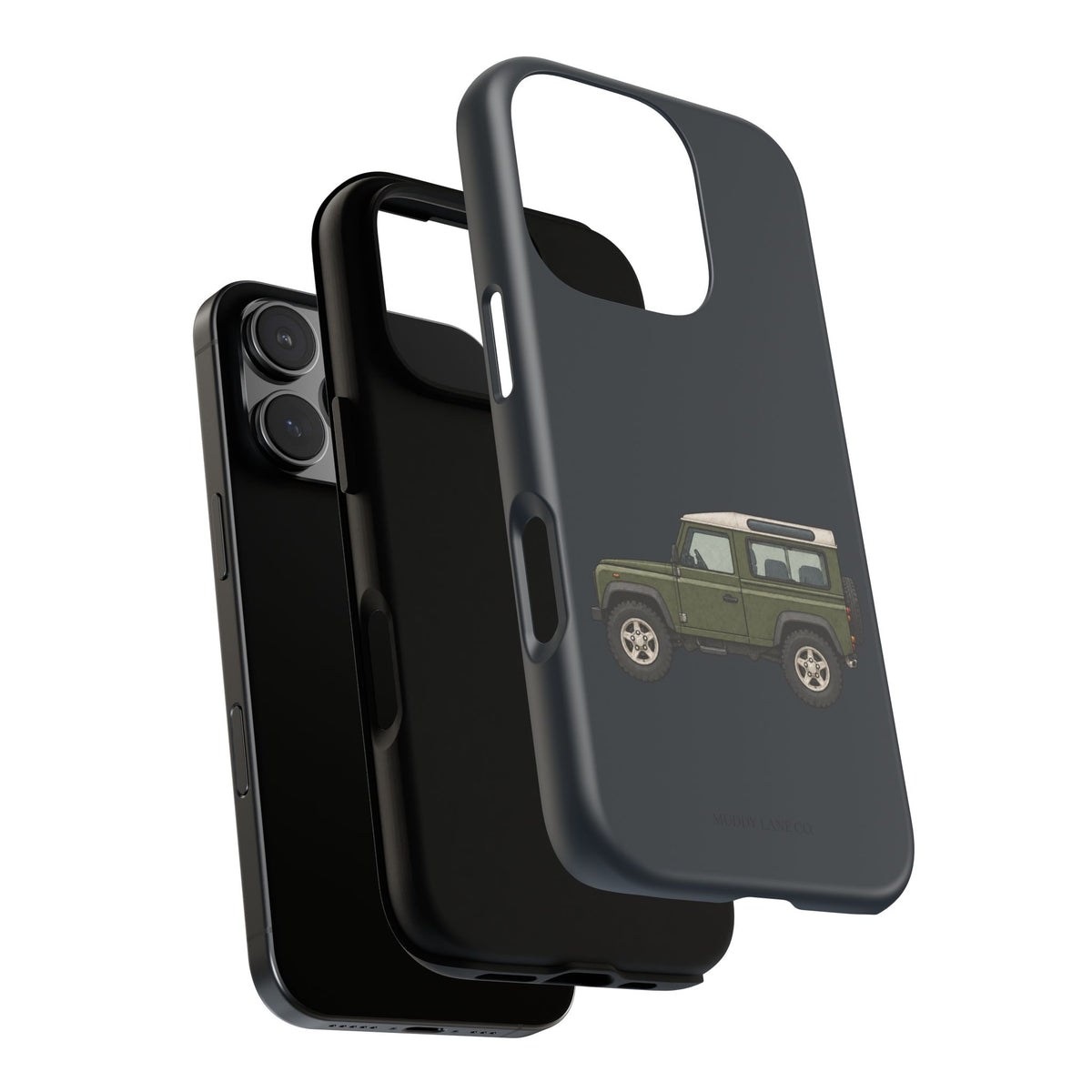 Green Classic 4x4 Tough Phone Case in Charcoal Navy Matte
