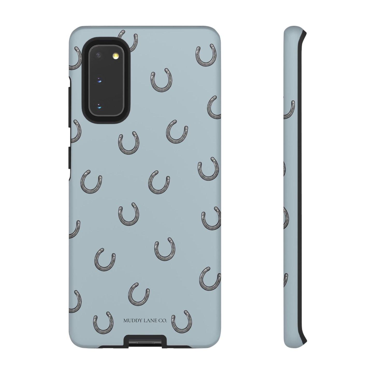 Horseshoe Pattern Tough Phone Case in Dusty Blue Matte