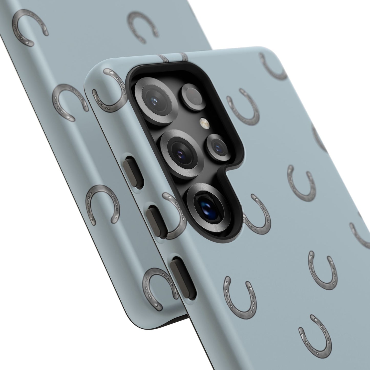 Horseshoe Pattern Tough Phone Case in Dusty Blue Matte