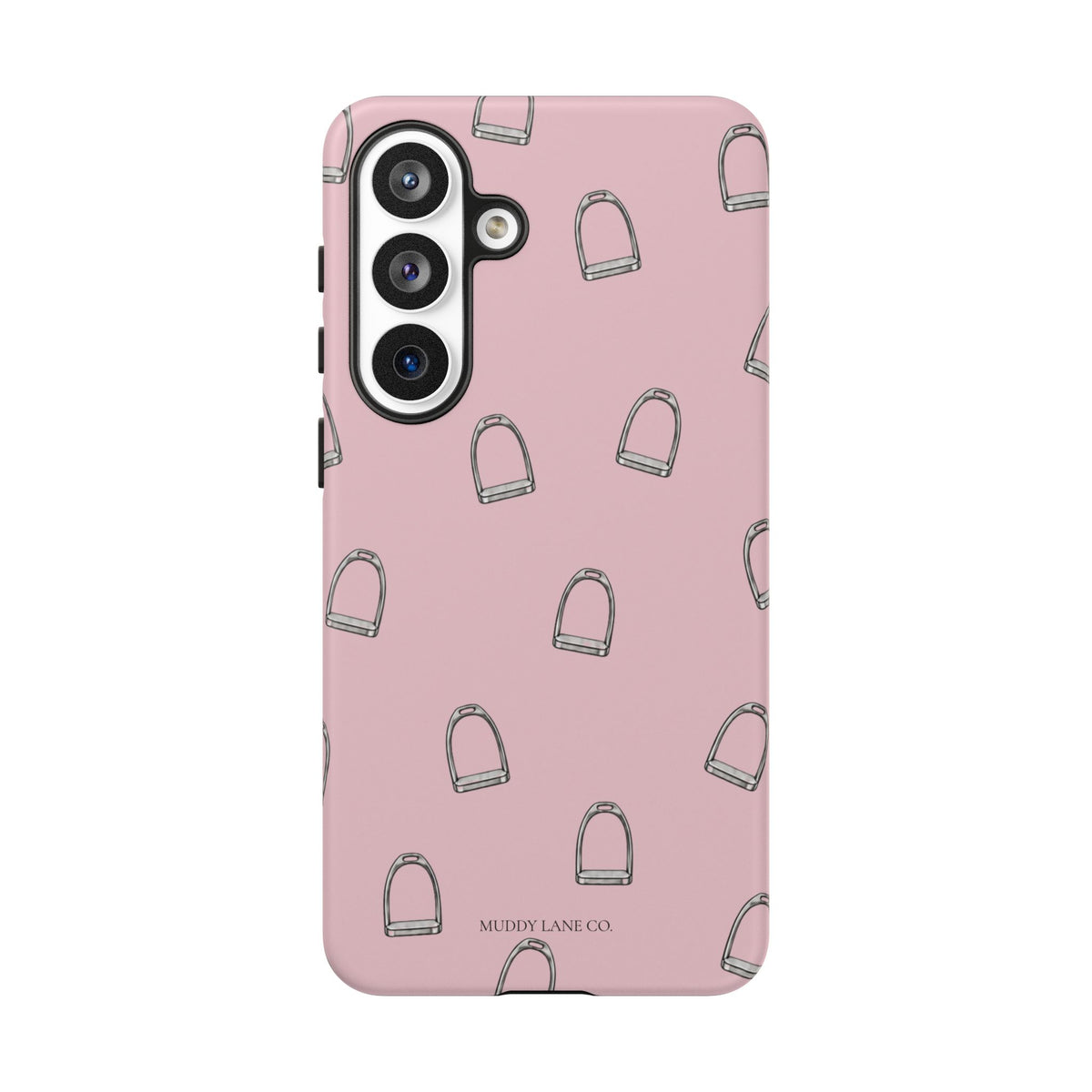 Stirrup Pattern Tough Phone Case in Soft Rosette Pink Matte